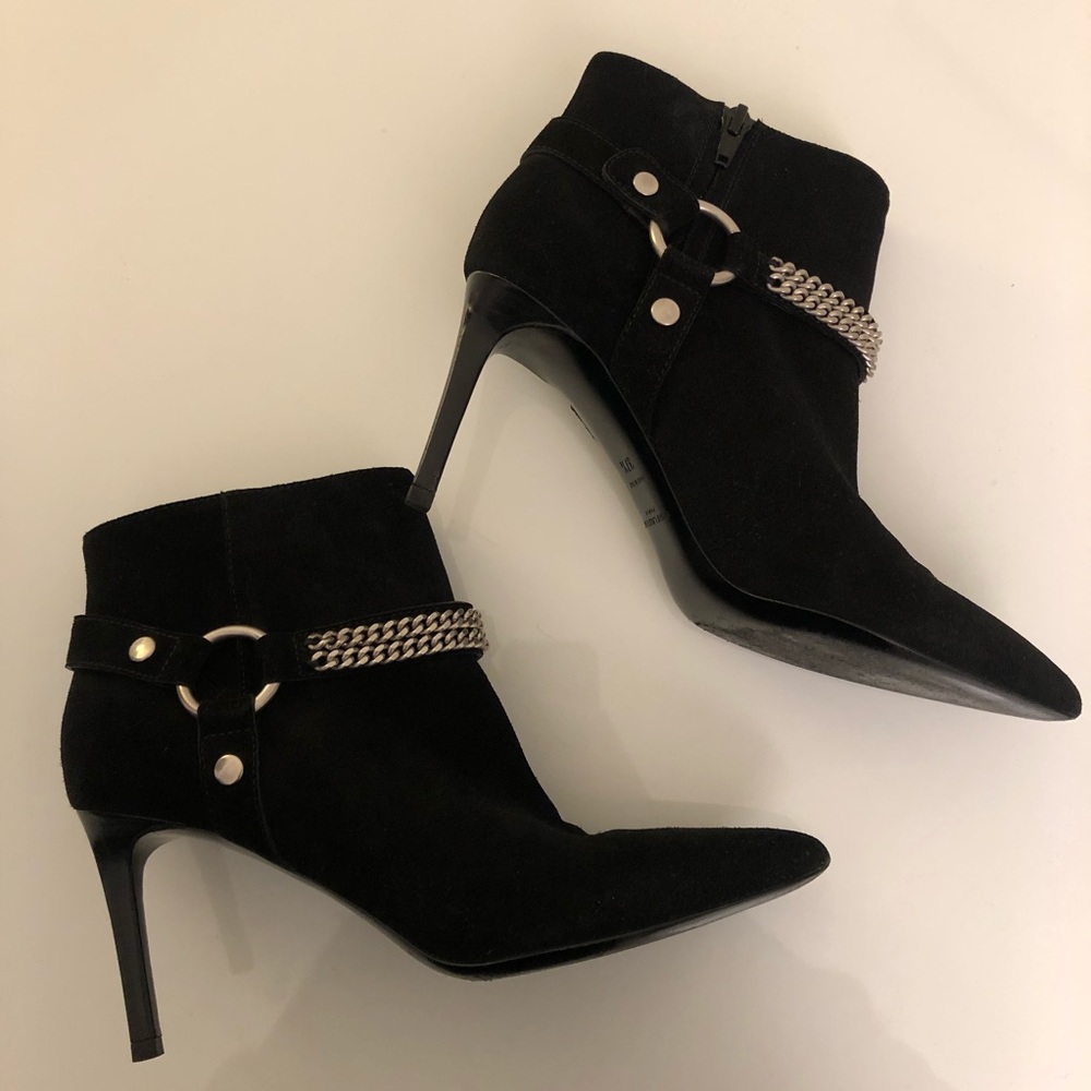Saint Laurent Suede “Harness” Booties